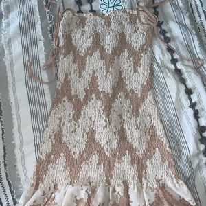 White/nude ivory dress